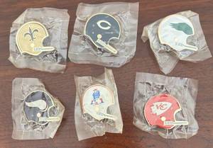 lot 200R image: MB - Set of 6 NFL Football Helmet Collectible Pins