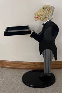 lot 239R image: LL  -The Bombay Company Vintage James the Butler Serving Tray