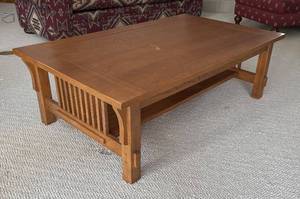 lot 265R image: LL  - Mission Style Oak Coffee Table