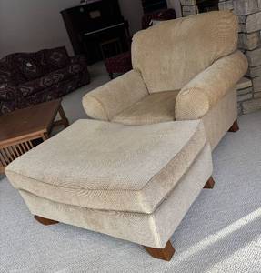 lot 271R image: LL  - Ashley Furniture Armchair with Ottoman