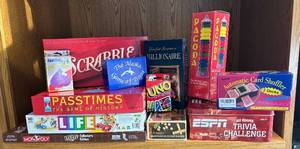 lot 297R image: LL  - Game Collection including Life, Scrabble, Uno and More