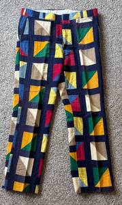 lot 320R image: LLBR - Vintage Handmade Patchwork Pants with Geometric Pattern