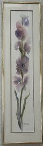 lot 51C image: P - Mary J. Boman Signed Watercolor Three Blossoms  Framed Artwork