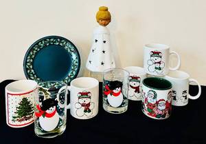 lot 87C image: P - Christmas Mug, Plate, and Angel Collection with Dunoon Stoneware
