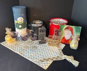 lot 100C image: P - Holiday Entertaining Bundle with Ice Buckets, Glassware, Corkscrews, and Decor