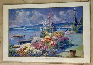 lot 215C image: DR - Unframed Abbott F. Graves Flowers by the Bay Art Print