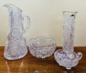 lot 217C image: DR - Vintage Wolfl 24% Lead Hand Cut Czech Crystal Tableware Collection
