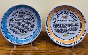 lot 244C image: P - Pair of Large Orvieto Italian Recipe Ceramic Plates