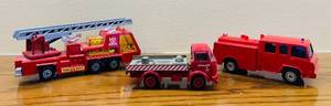 lot 248C image: LR - Lot of 3 Vintage Die-Cast Fire Trucks including Matchbox Super Kings