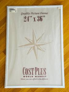 lot 322C image: P - Cost Plus World Market 24 x 36 Inch Picture Frame Genuine Hardwood