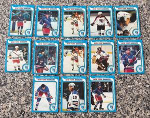 lot 370R image: K - Set of Vintage New York Rangers Hockey Cards