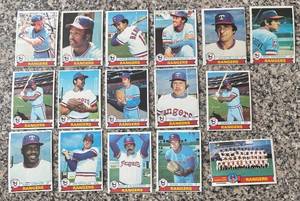 lot 408R image: K - Set of Vintage Topps Texas Rangers Baseball Cards