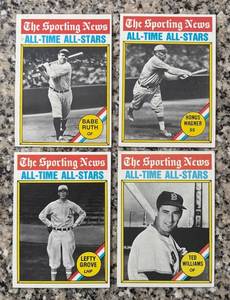 lot 410R image: K - Set of 4 The Sporting News All-Time All-Stars Baseball Cards