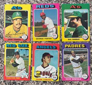 lot 420R image: K - Set of 6 Vintage Baseball Cards Featuring Hall of Famers