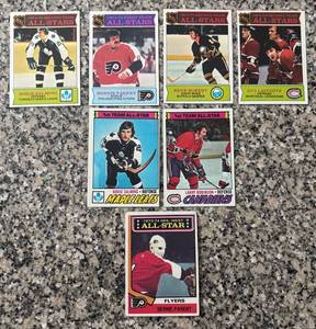 lot 429R image: K - Collection of 7 1970s NHL All-Star Hockey Cards