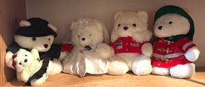 lot 434R image: LLBR - Set of 4 Limited Edition Santa Bears with Outfits