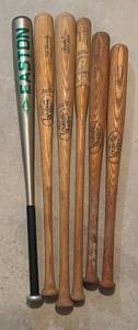 lot 435R image: LLBR - Collection of 6 Baseball Bats by Louisville Slugger and Easton