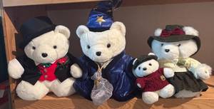 lot 439R image: LLBR - Set of 4 Santa Bear Plush Toys in Themed Outfits
