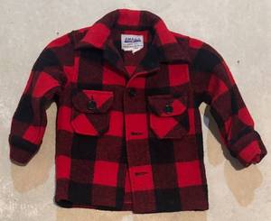 lot 457R image: LLBR - Vintage Amana Woolen Mills Red Plaid Childrens Shirt Jacket