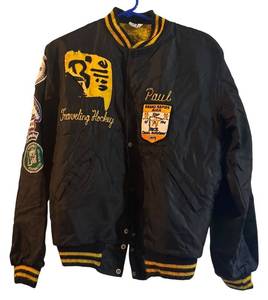 lot 462R image: LLBR - Vintage Burnsville Traveling Hockey Jacket with Tournament Patches