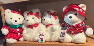 lot 468R image: LLBR - Collection of Santa Bears with 1992 Santa Bear Ornament