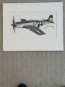lot 606C image: LL - 16 x 20 in Signed North American P-51D Mustang Limited Edition Print by Milich