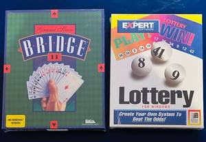 lot 620C image: P - Set of 2 Factory-Sealed Vintage Windows Games Grand Slam Bridge II and Lottery for Windows