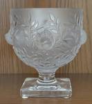 MB - Lalique Elisabeth Frosted Crystal Vase with Bird and Leaf Motif