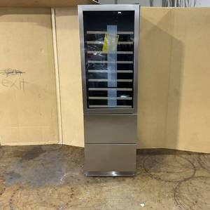 24 Inch Wide Wine and Beverage Refrigerator With Dual Drawer, 2 IN 1 Dual Zone Wine Cooler, Built-In or Freestanding Beverage Fridge, for Home Bar Kitchen, Hold Up To 107 Bottles and 149Cans