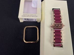 lot 24 image: Anne Klein Silicone Fashion Bracelet for Apple Watch Fits Mosts Wrists & Anne Klien 44mm Apple Watch Bumper