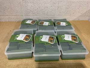 lot 173 image: LOT OF 6 CWC Cook with Color Snack Box Four Removable Compartments MVP