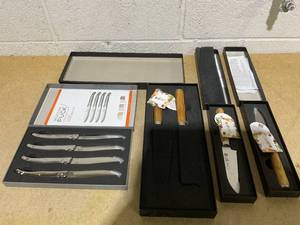 lot 375 image: LOT OF 4 ChefJet & Wolfgang Puck Knife Sets