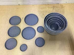 lot 430 image: LOT OF 8 Plant Pots With Matching Saucers