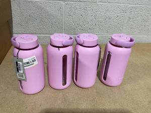 lot 198 image: LOT OF 4 Bink Water Bottles Pink