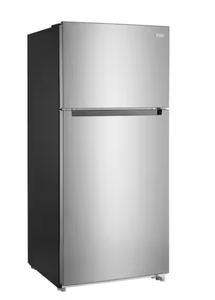 lot 34 image: Vissani 18 cu. ft. Top Freezer Refrigerator in Stainless Steel, Garage Ready (Transit Damage)