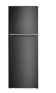 lot 38 image: Vissani 10.1 cu. ft. Top Freezer Refrigerator in Black, Garage Ready (Transit Damage, See Photos)