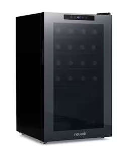 lot 57 image: NewAir Shadow Series Wine Cooler Refrigerator 24 Bottle, Freestanding Mirrored Wine Fridge with Double-Layer Tempered Glass (Minor Trasnit Damage)