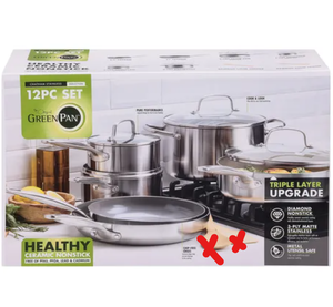 lot 92 image: GreenPan Cookware Set 10PC (Missing Spoons)