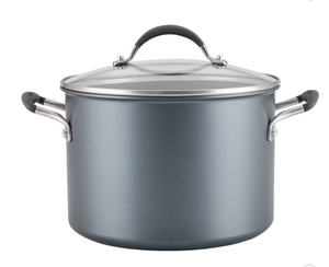 lot 338 image: Circulon A1 Series with ScratchDefense Technology 8qt Nonstick Induction Wide Stockpot with Lid Graphite Large Cooking Pot, Dishwasher-Safe