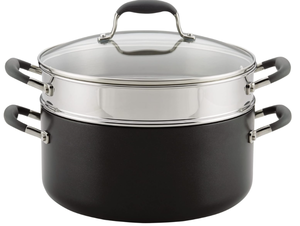 lot 342 image: Anolon Advanced Hard-Anodized Dutch Oven Multipurpose Steamer Set, 8.5-Quart, Graphite