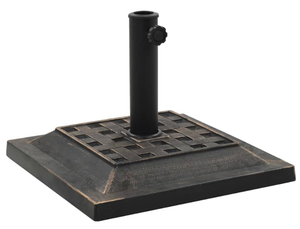 lot 301 image: Parasol Base Square Polyresin 26.5 lb Bronze,Eyecatching Polyresin Umbrella Stand with Locking Bolt for Outdoor Stability Accessories for Outdoor Umbrella & Sunshade, Brown