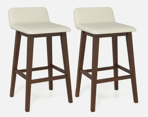 lot 108 image: Costway 29 Inch Low-Back High-Top Chairs with Padded Seat and Rubber Wood Legs