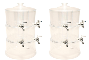lot 186 image: LOT OF 2 Improvements 2-Tier 4-Chamber Beverage Dispenser Party Tower WITH 2 Replacment Chambers