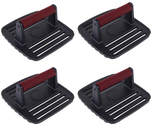 lot 187 image: LOT OF 4 Curtis Stone Square Cast Iron Grill Press (Colors May Vary)
