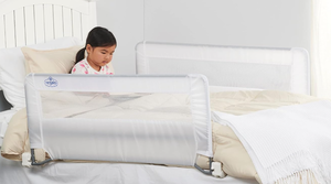 lot 189 image: Regalo Swing Down Double Sided Bed Rail Guard, with Reinforced Anchor Safety System(Pack of 2)
