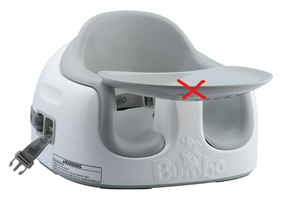 lot 362 image: Bumbo 3-in-1 Multi-Seat for 6 to 36 Months, Travel Baby Feeding & Play Floor Seat, All-in-One Portable Booster with Tray & Toddler High Chair, Cool Grey (Missing Tray)