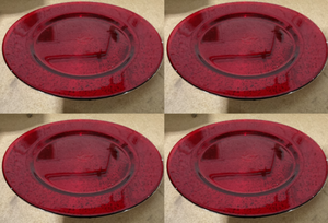 lot 413 image: LOT OF 4 Decor Red Plates