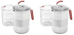 lot 417 image: LOT OF 2 Kuhn Rikon 11 Cup Stainless Steel 4th Burner Pot