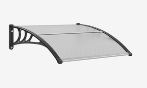 lot 432 image: VEVOR Window Door Awning Canopy 40 x 40, UPF 50 Polycarbonate Entry Door Outdoor Window Awning Exterior, Front Door Overhang Awning for Sun Shutter, UV, Rain, Snow Protection, Hollow Sheet