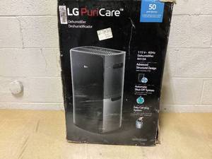 lot 74 image: LG PuriCare 50-Pint Dehumidifier with Clear Bucket with Handle